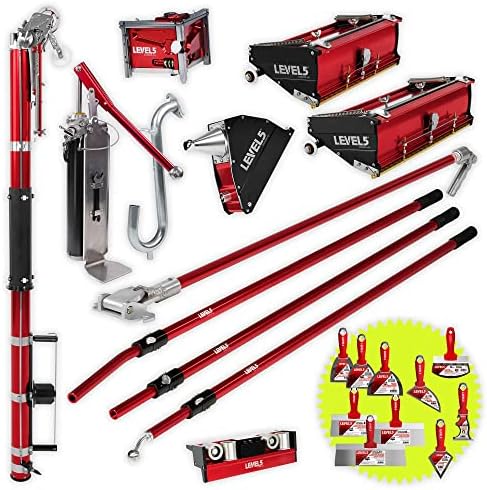 LEVEL5 Automatic Drywall Taping and Finishing Tool Set | 4-600 | Automatic Taper, 10”/12″ Flat Boxes, 3” Angle Head, 7” Corner Applicator Box, Corner Roller, Standard Handles, Pump, Gooseneck post thumbnail image