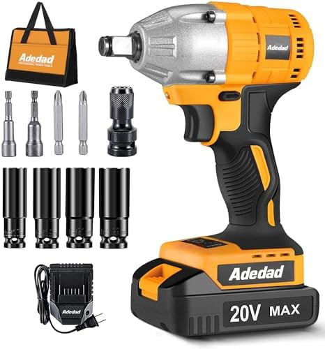 Adedad Cordless Impact Wrench 1/2 inch, 20V Brushless Impact Gun with Battery and Charger, High Torque 300 ft-lbs 3000 RPM Impact Wrench with 1-Hour Fast Charger, Led Light post thumbnail image