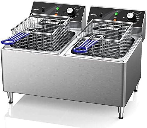 TOPKITCH Electric Commercial Deep fryer 12L x 2 Dual Tank with 2 Frying Baskets and Lids Countertop Fryer for Restaurant with 3300W, 240V, 6-15 Phase Plugs post thumbnail image