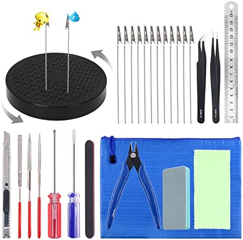 Swpeet 35Pcs Professional 360 Degree Rotation Model Painting Stand Base Holder and Basic Model Building Tool with Model Painting Alligator Clip Stick Compatible for Airbrush Spray post thumbnail image