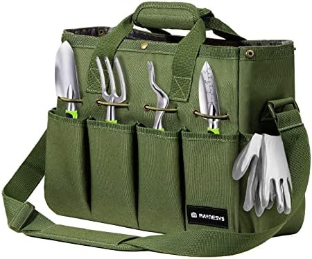 Raynesys Garden Tool Bag, Gardening Tote Bag Organizer with Pockets & Handle, Canvas 900D Heavy Duty Garden Storage Bag with Long Adjustable Shoulder Strap for Tools, Green post thumbnail image