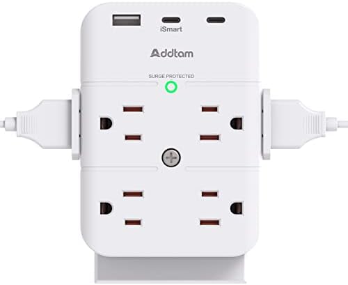 Outlet Extender, Addtam 8 Outlets Splitter with 3 USB Wall Charger (2 USB-C Ports) Surge Protector Multi Plug Outlet, Power Strip Plug Adapter for Home Travel Dorm Room post thumbnail image