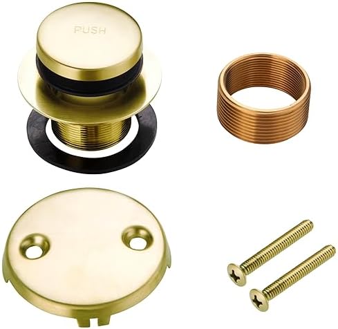 Tip Toe Bathtub Tub Drain Conversion Kit Assembly,Wellup Tub Drains Trim Kit with Two Hole Overflow Faceplate,Gold Brushed Brass post thumbnail image