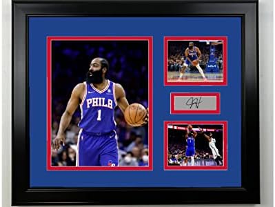 Framed James Harden Philadelphia 76ers Facsimile Laser Engraved Signature Basketball 15″x12″ 3 Photo Collage post thumbnail image