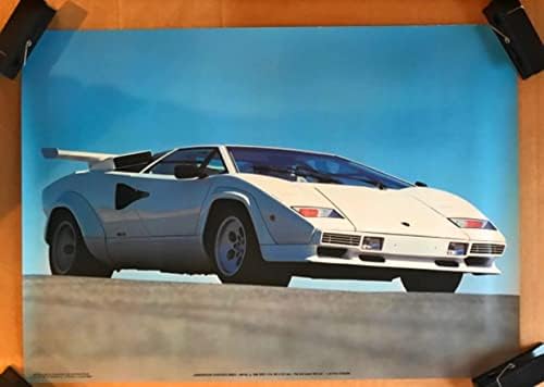 Original Vintage Poster 1984 Lamborghini Countach 5000s sports car memorabilia post thumbnail image