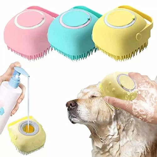 Summer Silicone 2 in 1 self Cleaning pet Grooming Shower Brush Shampoo Dispenser Massage Dog Bath Brush post thumbnail image