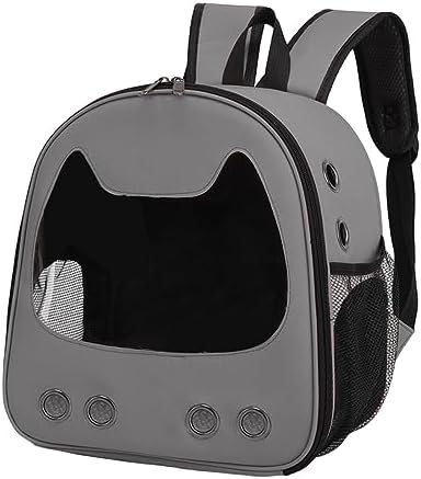 Generic Dog Backpack Pet Carrier Backpack Ventilated Durable Folded Transparent Window Lightweight Pet Carrying Bag for Traveling Fishing Outdoor, Gray post thumbnail image