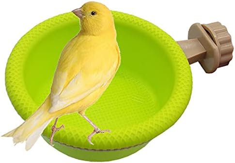 FOIBURELY Multi-Function Caged Bird Bath Bird Cage Parrot Supplies Bathing Tub for Canary Finch Budgerigar，Perch Stand(4.5″) post thumbnail image