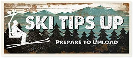 Stupell Industries Blue and White Ski Tips Up Prepare to Unload Rustic Wood Look Lift Sign Wall Plaque, 7 x 17, Multi-Color post thumbnail image