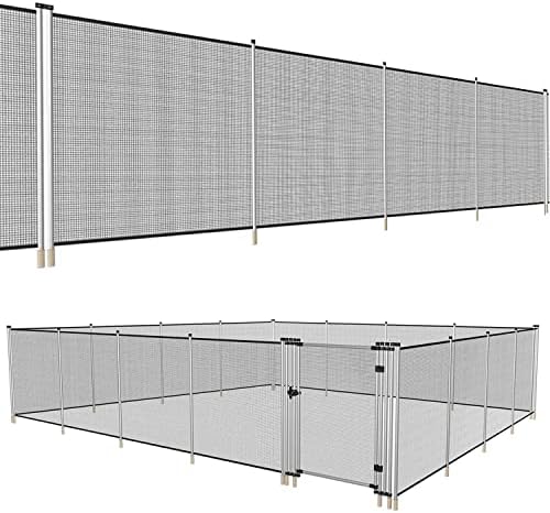 TANG Pool Fence for Inground Pools Removable Safety Mesh Fence Screen Yard Fencing Backyard Garden Fence with Stand Poles Outdoor Dog Chicken Fence 16’L x 4’H post thumbnail image