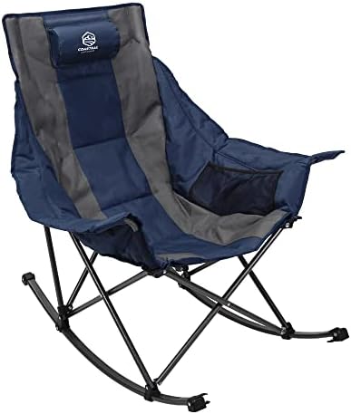 Coastrail Outdoor Portable Folding Rocker Chair for Outdoor, Porch, Backyard Patio, Lawn, Garden, 300lbs Weight Capacity, Carry Bag Included, 22D x 34W x 38.2H Inch, Navy & Gray post thumbnail image