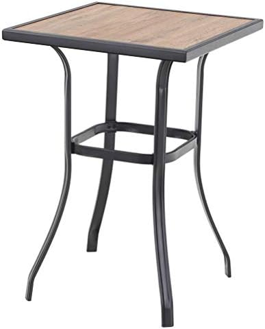 PHI VILLA Patio Bar Table, Outdoor Bar Height Bistro Table with Wooden-Like Table Top & Metal Frame post thumbnail image