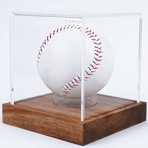 Baseball Display Case, Clear Cube Baseball Holder with Wooden Base, Autograph Baseball Stand Box for Single Ball, Acacia Wood, Brown post thumbnail image