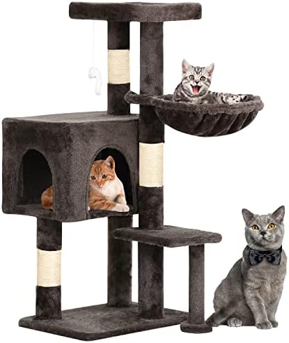 BestPet Cat Tree 36 inch Tall Cat Tower for Indoor Cats with Cat Scratching Post,Cat Condo Furniture Activity Centre with Cat Hammock & Funny Toy (Dark Gray) post thumbnail image