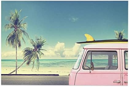 Pink Vintage Car Beach Room Aesthetics Posters Canvas Bedroom Sports Office Decoration Gifts Wall Art Printing 08x12inch(20x30cm) post thumbnail image