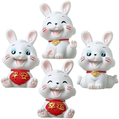 Amosfun 4pcs Rabbit Doll Ornament Miniature Bunnies Car Model Car Bobblehead Dashboard 2023 New Year Party Crafts Bunny Figurines Statue Resin Bunny Statue Small Resin Bunny Car Ornaments post thumbnail image