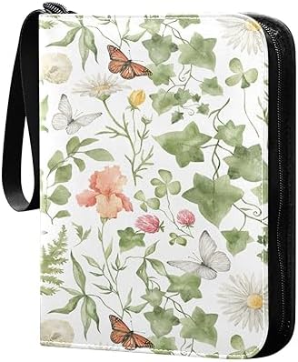 Watercolor Flowers Leaves 4 Pockets Trading Card Album Folder for Cards PU Cover Zip Card Binder with 400 Side Loading Pockets 3-Ring Card Collector Holder for Boys Game Sports Cards Collectible post thumbnail image