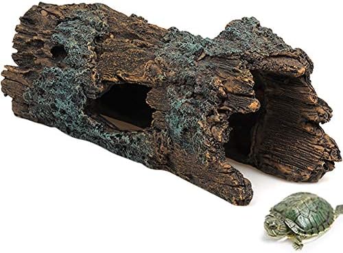 La La Pet® Reptile Log Hideaway Reptile Hideouts Resin Wood Gecko Hides and Caves Bark Bends Lizard Habitat Decor Aquarium Fish Tank Accessories for Spiders Snake Frog Turtle Amphibians post thumbnail image