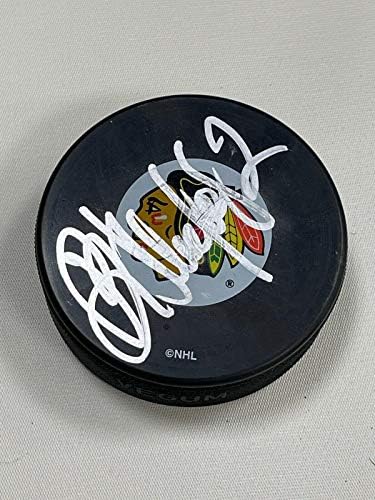 Boris Mironov Signed Chicago Blackhawks Vintage Puck – w/COA – Autographed NHL Pucks post thumbnail image