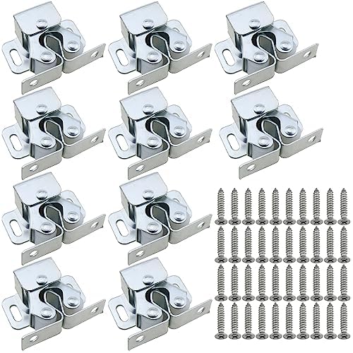 Heyous 10PCS Galvanized Cabinet Latch Double Roller Catch Hardware Double Roller Catch Cabinet Latches for Cupboard Closet Door Closure Cabinet Door Latches and Catches post thumbnail image