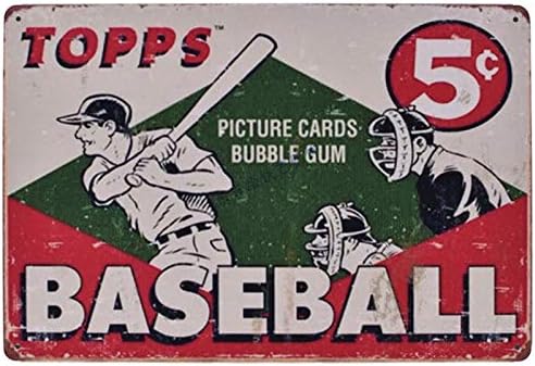 Flytime Topps Baseball Vintage Retro Metal Tin Sign Home Bar Kitchen Farmhouse Home Decor Signs Gifts 8X12Inch post thumbnail image