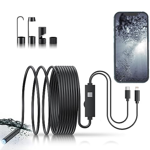 Endoscope Camera with Light – Borescope Inspection Snake Camera, 1920P HD Bore Scope with 8 Lights, Waterproof 16.4FT Semi-Rigid Cord for Pipe Inspection, Industrial Endoscope for Phones (Dual Line) post thumbnail image