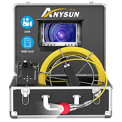 Anysun Sewer Camera,100ft Plumbing Drain Camera with DVR 30M Cable Industrial Endoscope Waterproof IP68 Cable Snake Video System with 7 Inch LCD Monitor 1000TVL CCD DVR Recorder (30M-DVR) post thumbnail image