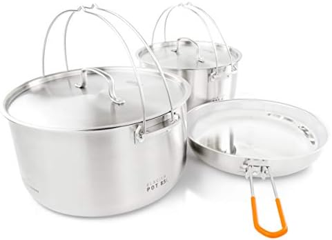 GSI Outdoors Glacier Stainless Troop Cookset, Compact Pan & Pot Camping Set, for Travel and Outdoors (8-10 People) post thumbnail image