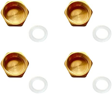 FUATY 1/2” Brass Pipe Cap Hex Female End Caps Plug Plumbing Fitting with Rubber Gasket, IPS (Pack of 4) post thumbnail image