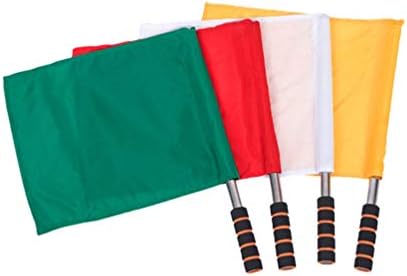 4pcs 4pcs Referee Flag Sports Track Field Competition Flag Stainless Steel Hand Flag Flag Sponge Handle for Soccer Football Volleyball Competition Supplies (Yellow, Red, Green, White) post thumbnail image