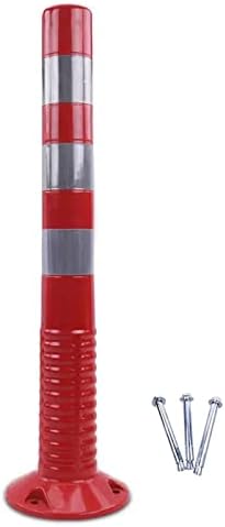 Construction Cone Traffic Delineator Post Plastic Security Posts Traffic Safety Cones, Street/Sidewalk Road Caution Cones for Driveways, Reflective Road Markers Bollard Post ( Color : Red and Silver , post thumbnail image