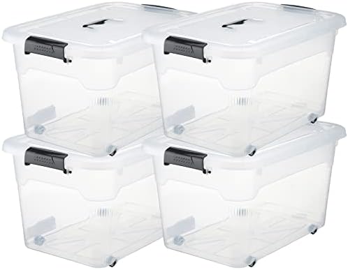 Sadnyy 4 Pack Clear Plastic Storage Latch Box Stackable Plastic Storage Bins with Latching Lids and Wheels Clear Large Storage Boxes Organizing Container for Home Garage Closet Classroom (56 Quart) post thumbnail image