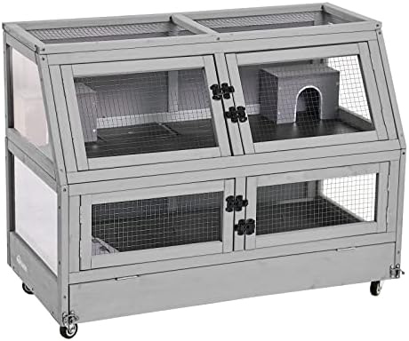 Aivituvin Guinea Pig Cage Chew Proof Hamster Cage Metal Frame Rat House Small Animal Habitat Critter Nation Cage 2 Levels Double Use Movable post thumbnail image