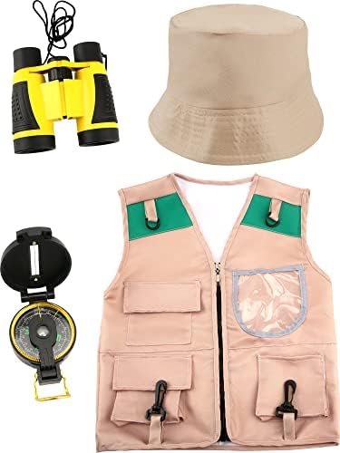 Fahacop Kids Outdoor Explorer Adventure Set Outdoor Exploration Safari Kit Set with Vest Hat Binoculars Compass for Aged 3-7 Boys Girls Camping Hiking Play Halloween Costume post thumbnail image