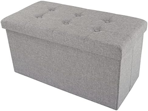 Lavish Home Bench Ottoman, Folding Storage, 30″ Tufted Foam Padded Lid, Beige, Gray, Bench Ottoman post thumbnail image