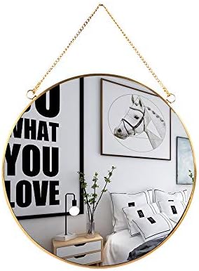 LONGWIN Hanging Wall Circle Mirror Decor Gold Geometric Mirror with Chain for Bathroom Bedroom Living Room 15.7″ post thumbnail image