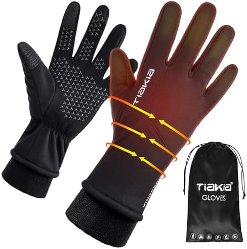 Tiakia Winter Thermal Gloves Cycling Warm Gloves Cold Weather Sports Anti-Slip Windproof Gloves Men Women Touch Screen Riding Glove Hiking Driving Running Bike Jogging Gloves Unisex post thumbnail image