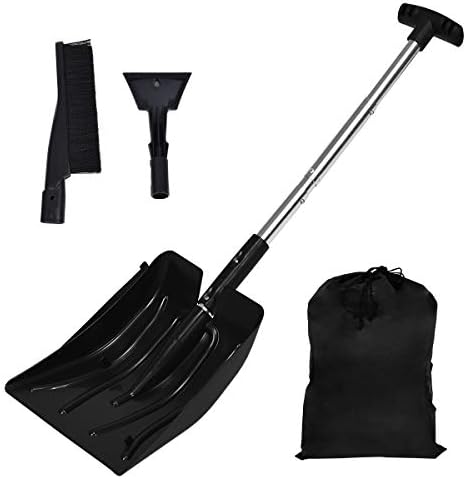 Goplus 3 in 1 Snow Shovel Set, Emergency Snow Removal Kit for Car, Truck and Camping, Portable Snow Brush and Scraper with Carrying Bag (Black) post thumbnail image