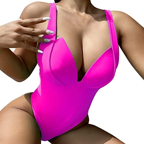 DUOWEI String Bikini Bottoms Women Solid Strap Monokini Swimsuit Halter V Neck Vintage Plus Size Swimsuits Shapewear post thumbnail image