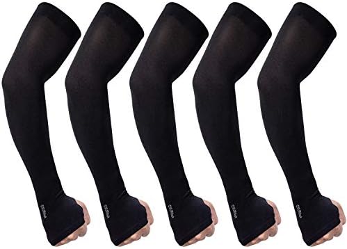 QXURkut Arm Sleeves for Women Men, 5 Pairs Cooling UPF50 UV Protection Sun Sleeves Sports Compression Sleeves to Cover Arms, Thumb Hole, Black post thumbnail image