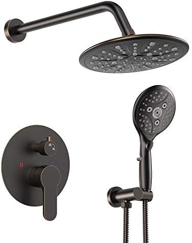 SunCleanse Oil Rubbed Bronze Shower System, Shower Faucet Sets Complete with Rain Shower Head and 7-Settings Handheld Shower Spray, Included Rough in Valve and Trim Kit post thumbnail image