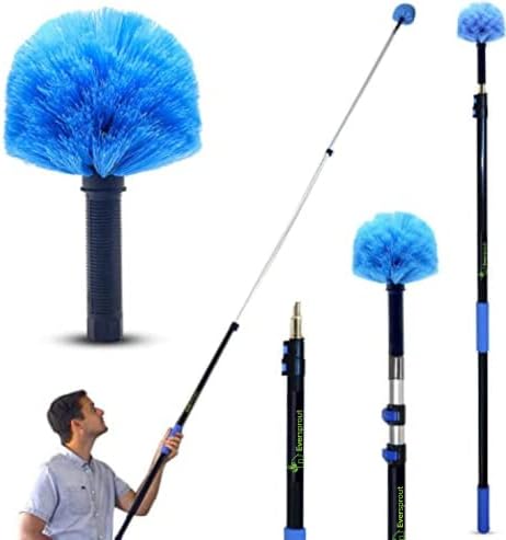 EVERSPROUT 5-to-12 Foot Cobweb Duster with Extension Pole Combo (20 Ft Reach, Medium-Stiff Bristles), Spider Web Brush with Pole – Hand-Packaged, Lightweight, 3-Stage Aluminum Pole post thumbnail image