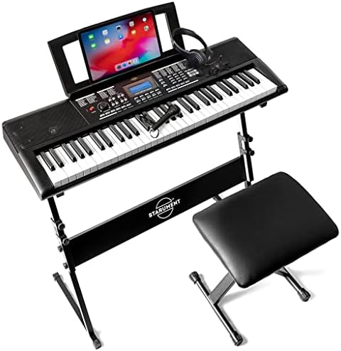 Starument 61 Key Premium Electric Keyboard Piano for Beginners with Stand, Built-in Dual Speakers, Microphone, Headphone, Bench & Display Panel post thumbnail image