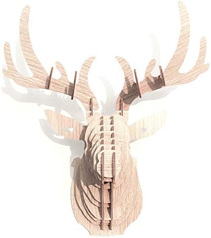 Hooshing Deer Head Wall Decor Trophy Sculpture DIY 3D Puzzle Beige, Wall Decoration for Living Room Office Home post thumbnail image