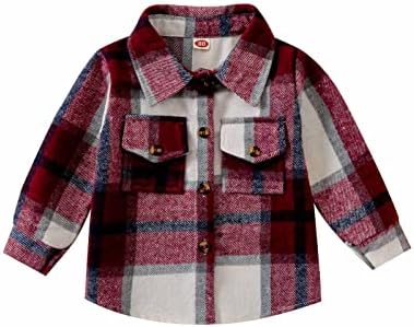 Baby Boys Girls Shacket Jackets Winter Coats Kids Toddler Plaid Outerwear Flannel Button Jacket Fall Long Sleeve Clothes post thumbnail image