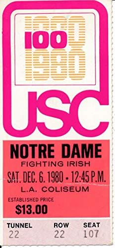 1980 USC Trojans vs. Notre Dame Football Game Ticket Stub M. Allen148492 post thumbnail image