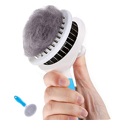 Cat Brush, Self Cleaning Slicker Brushes for Shedding and Grooming Removes Loose Undercoat, Mats and Tangled Hair Grooming Comb for Cats Dogs Brush Massage-Self Cleaning (full rubber, BLUE) post thumbnail image