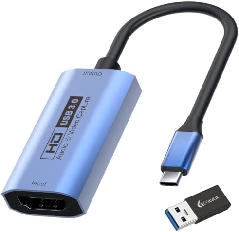 Guermok Video Capture Card, USB3.0 HDMI to USB C Capture Card, 4K Full 1080P60FPS Capture Devices for Gaming Live Streaming Video Recorder, for Windows Mac OS System OBS Zoom PS4/5 Switch Xbox1(Blue) post thumbnail image