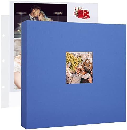 1DOT2 12×12 Inch Large 3 Ring DIY Scrapbook Photo Album Journal with 30 Plastic Sleeves 60 Pages and Fabric Cover for Baby Travel Wedding Couple Anniversary kids Adventure (Blue Cover/White Pages) post thumbnail image