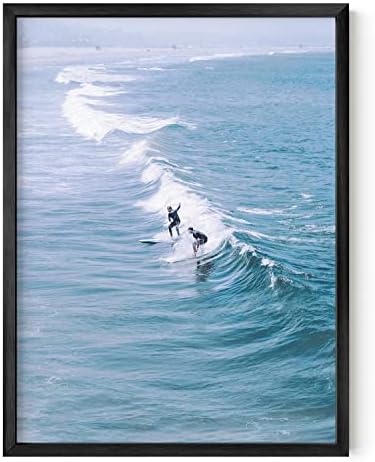 HAUS AND HUES Surfing Poster Beach Room Decor, Surfer Poster Beach Art Prints, Surfer Wall Art Beach Wall Decor, Vintage Beach Posters, Beach Pictures Wall Art, 12″x16″ BLACK FRAMED (Surfer) post thumbnail image